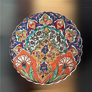 Artisan Ceramic Plate with Vibrant Patterns